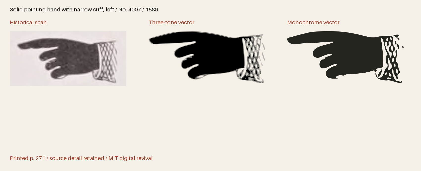 Historical scan beside the three-tone and monochrome vector revivals