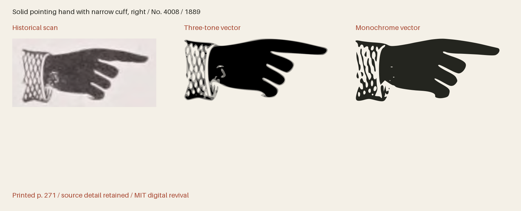 Historical scan beside the three-tone and monochrome vector revivals
