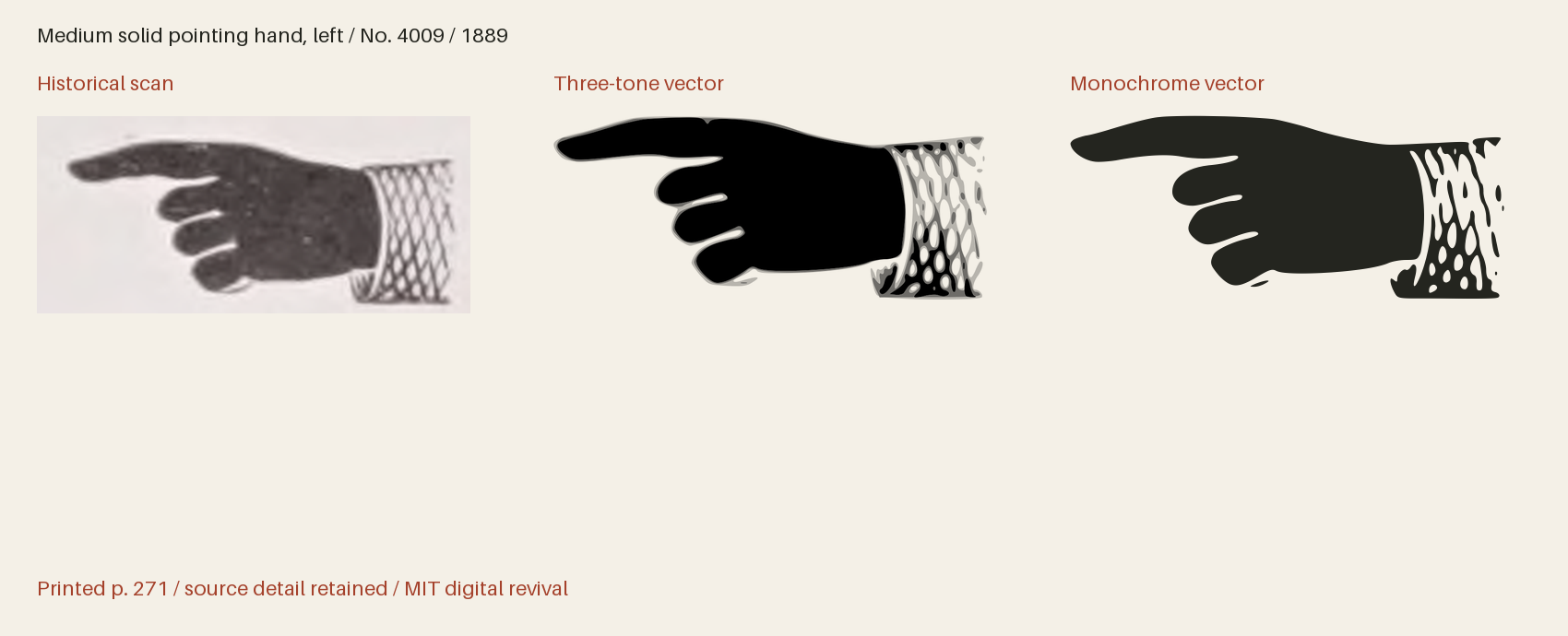 Historical scan beside the three-tone and monochrome vector revivals