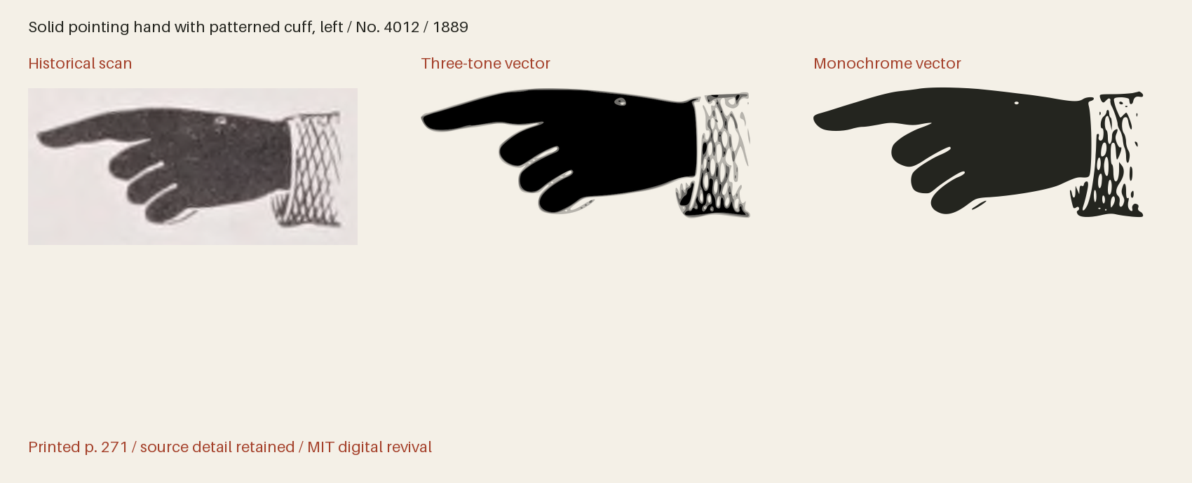Historical scan beside the three-tone and monochrome vector revivals