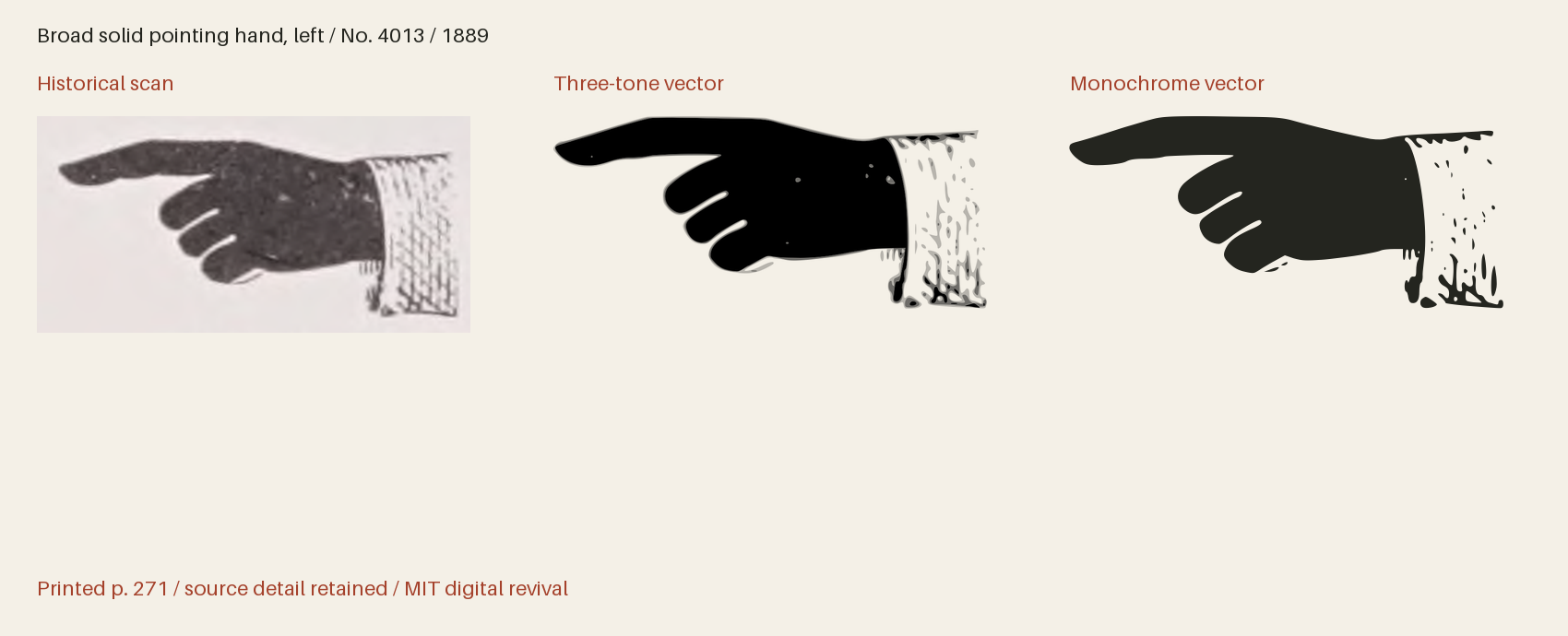 Historical scan beside the three-tone and monochrome vector revivals