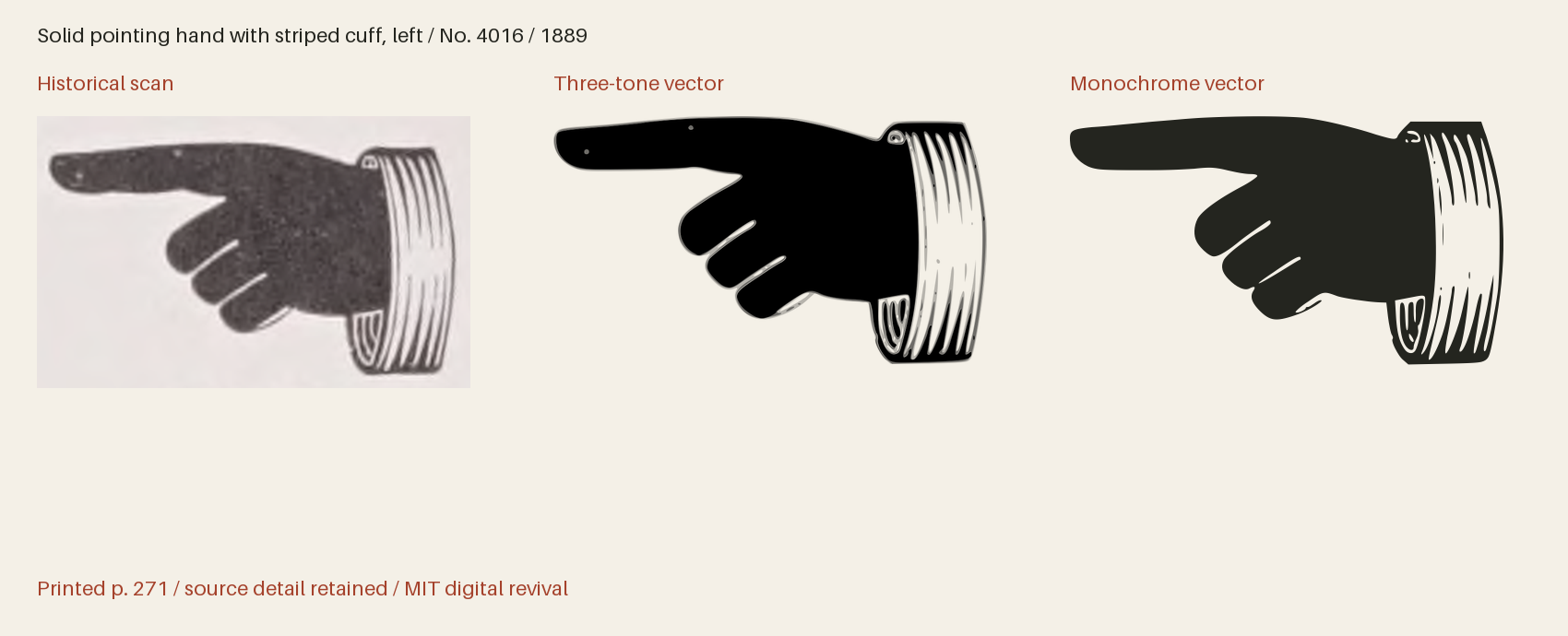 Historical scan beside the three-tone and monochrome vector revivals
