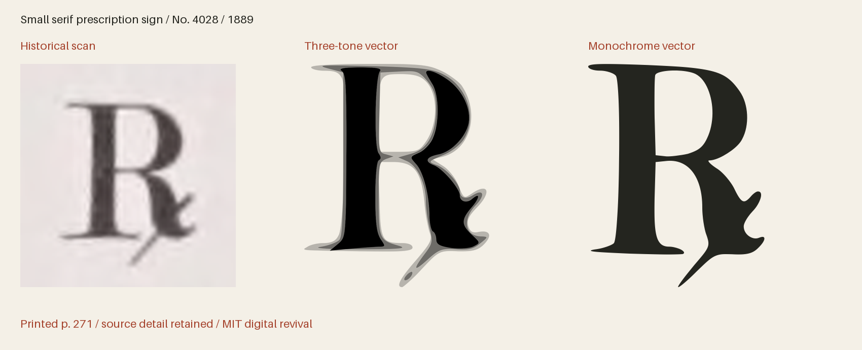 Historical scan beside the three-tone and monochrome vector revivals