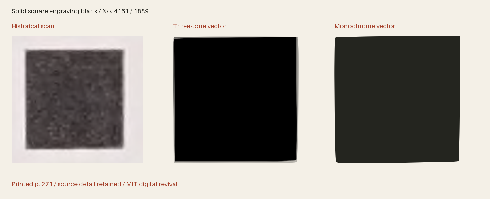 Historical scan beside the three-tone and monochrome vector revivals