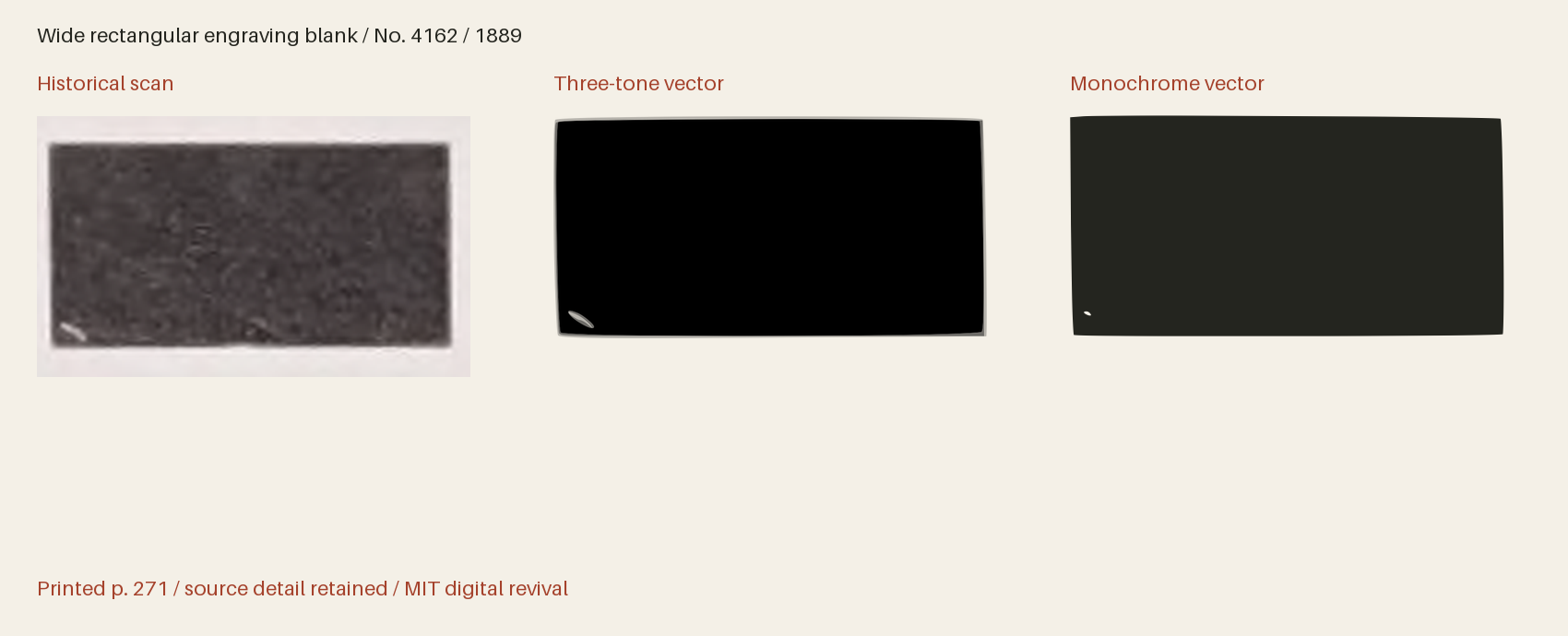 Historical scan beside the three-tone and monochrome vector revivals