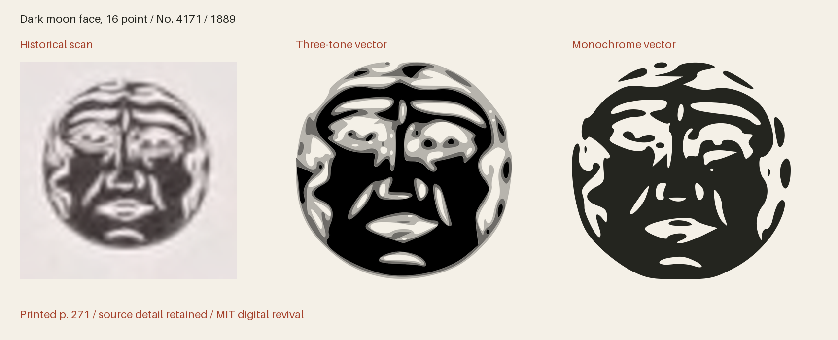 Historical scan beside the three-tone and monochrome vector revivals