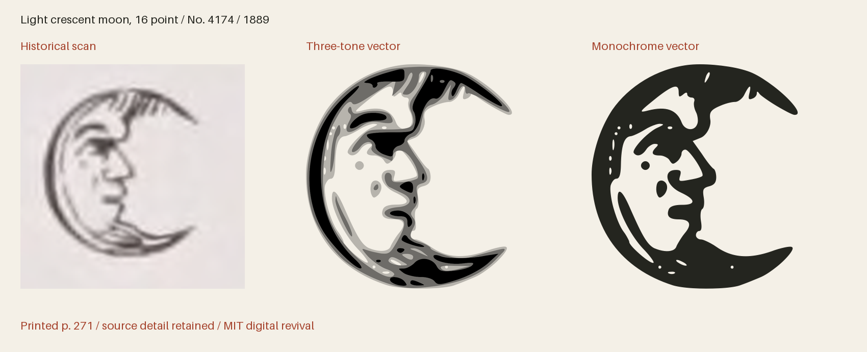Historical scan beside the three-tone and monochrome vector revivals