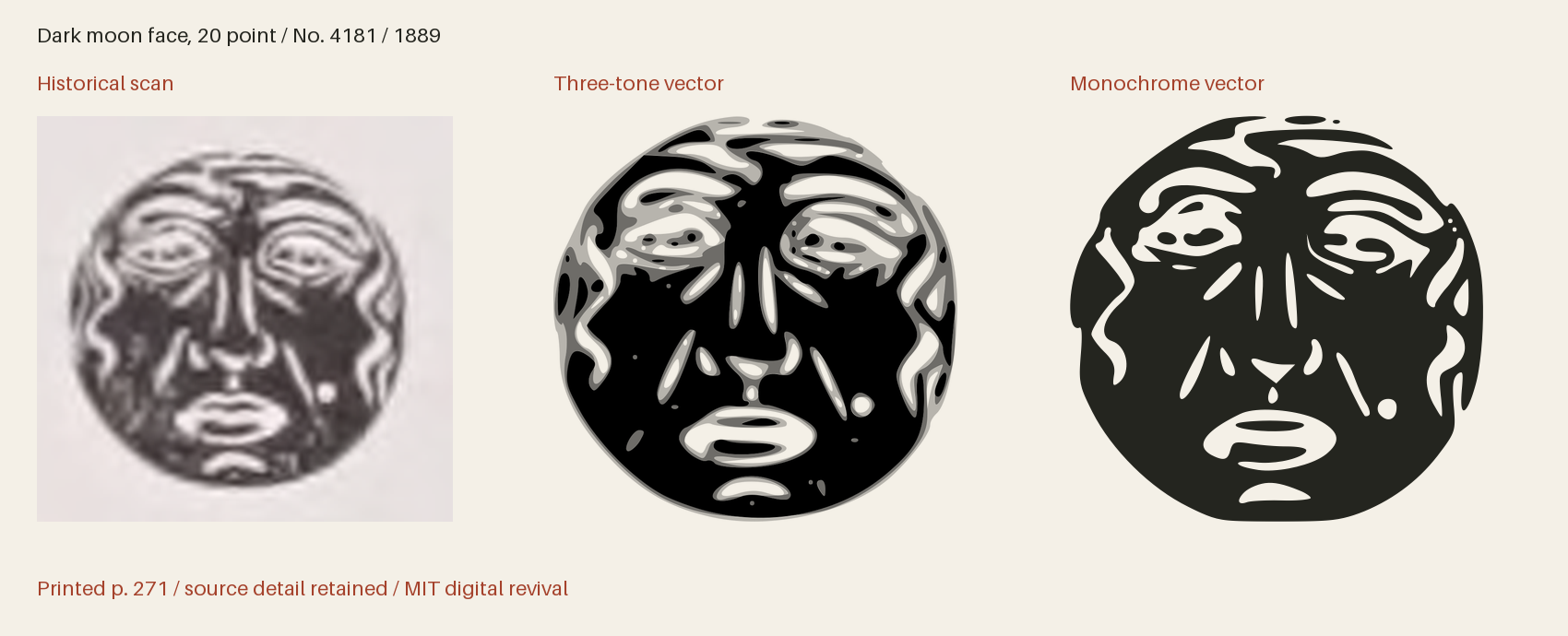 Historical scan beside the three-tone and monochrome vector revivals