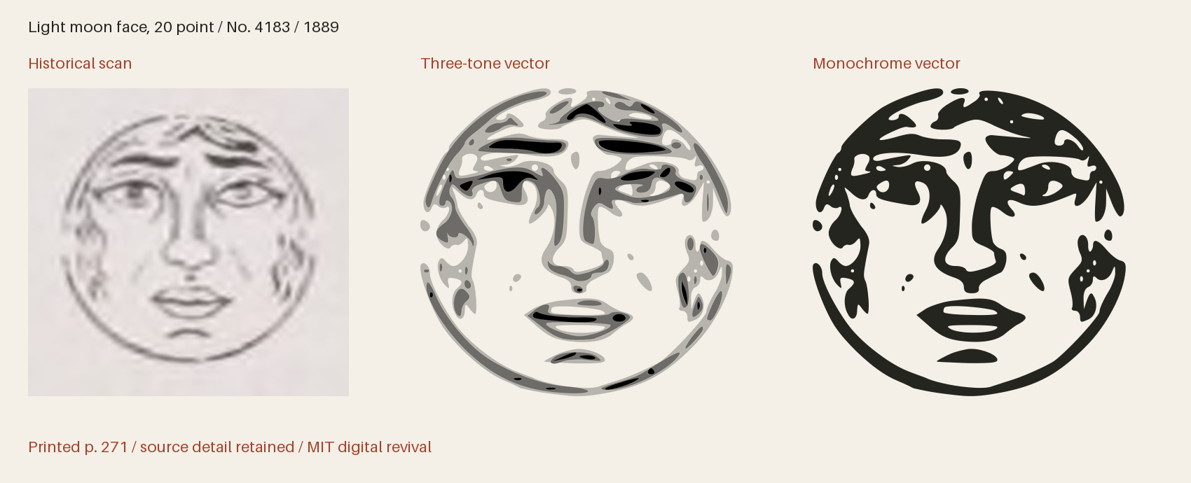 Historical scan beside the three-tone and monochrome vector revivals