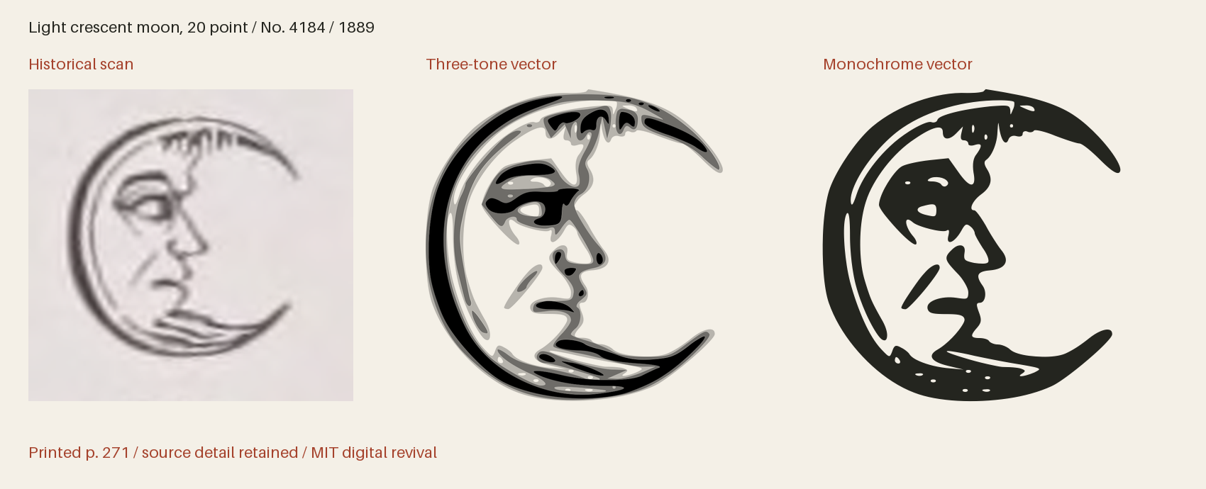 Historical scan beside the three-tone and monochrome vector revivals