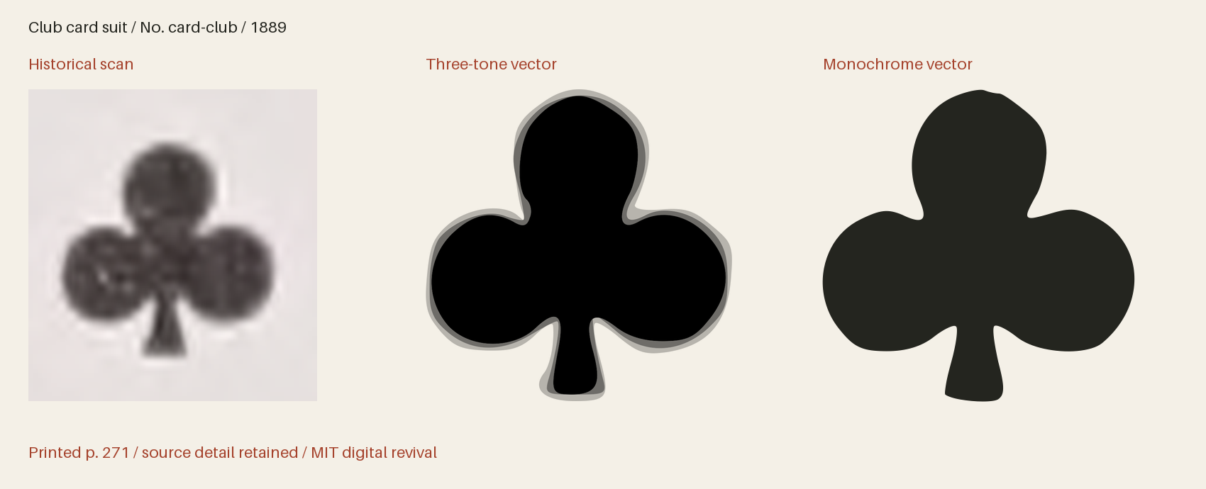 Historical scan beside the three-tone and monochrome vector revivals