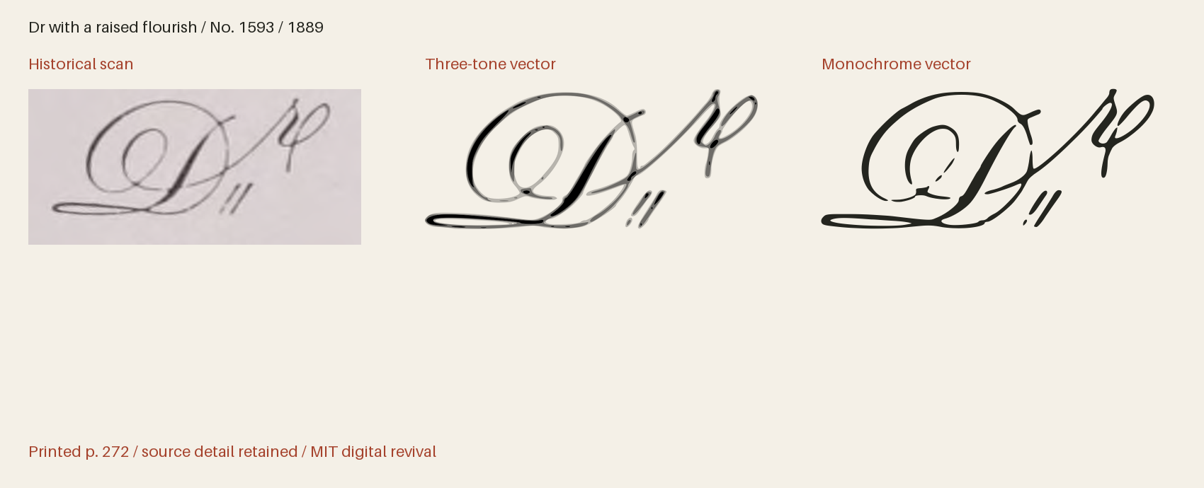 Historical scan beside the three-tone and monochrome vector revivals