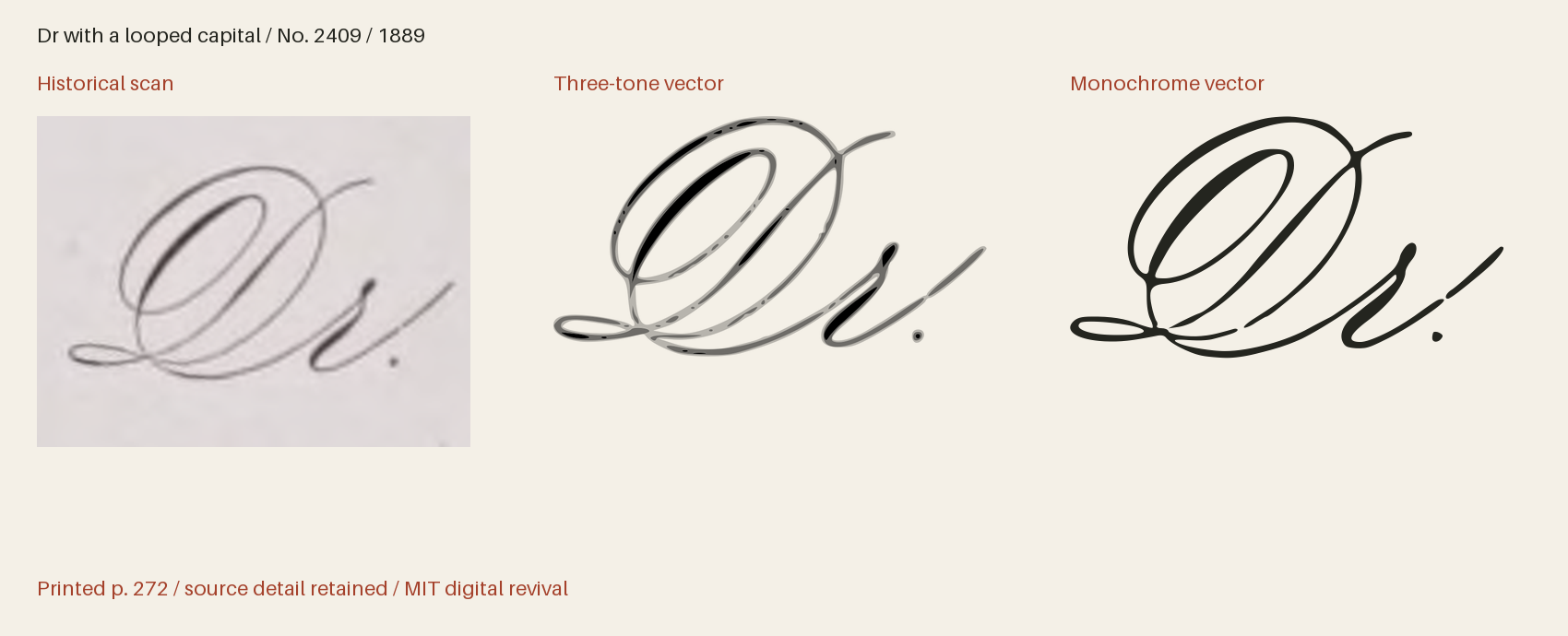 Historical scan beside the three-tone and monochrome vector revivals