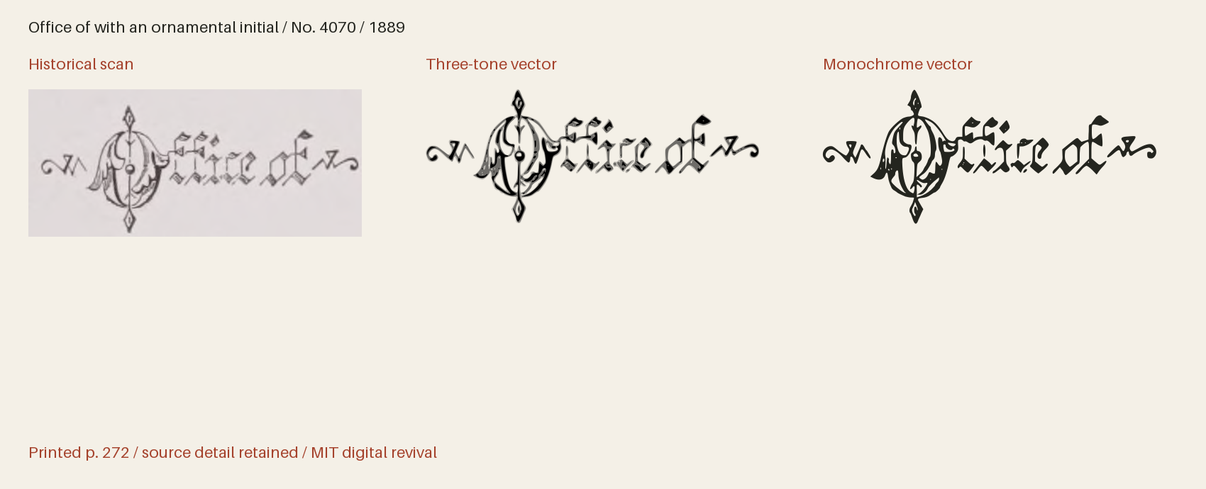 Historical scan beside the three-tone and monochrome vector revivals