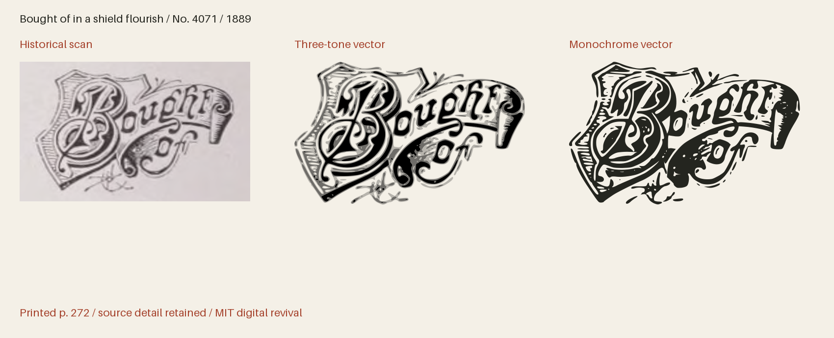 Historical scan beside the three-tone and monochrome vector revivals
