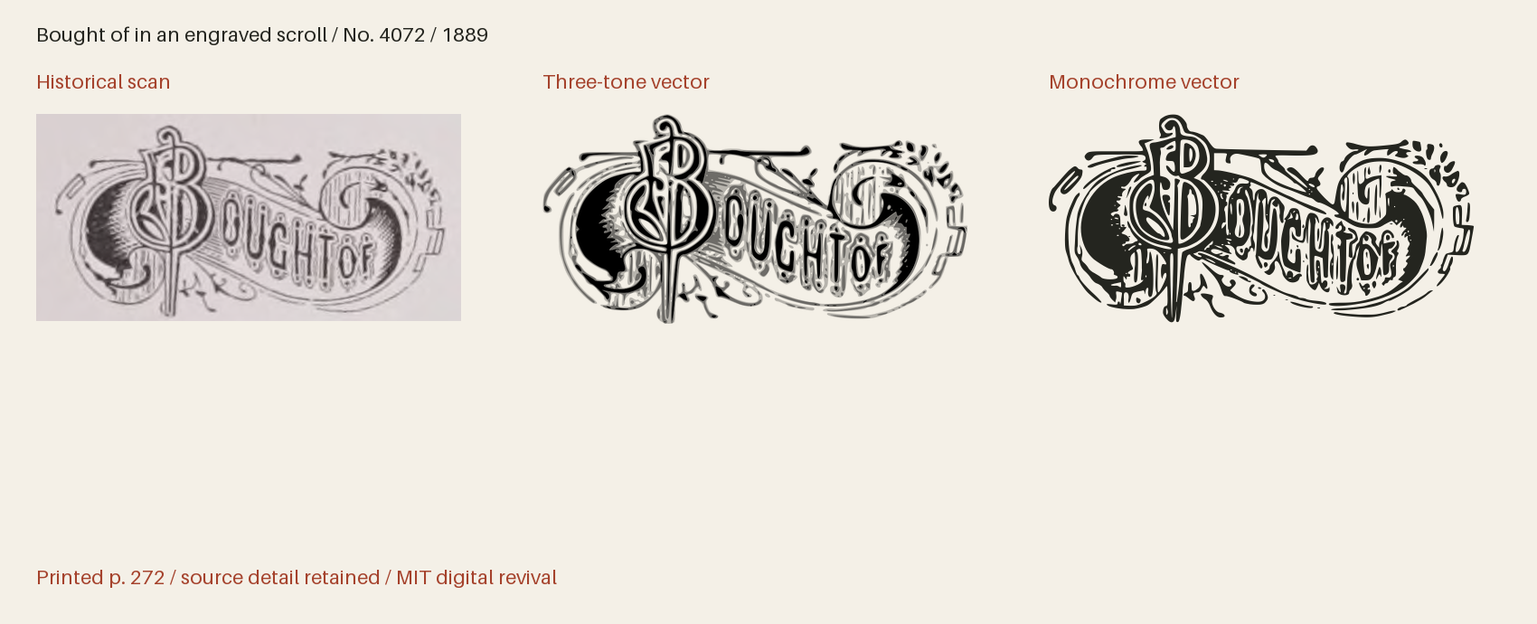 Historical scan beside the three-tone and monochrome vector revivals