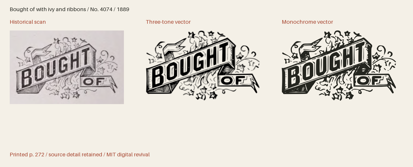 Historical scan beside the three-tone and monochrome vector revivals