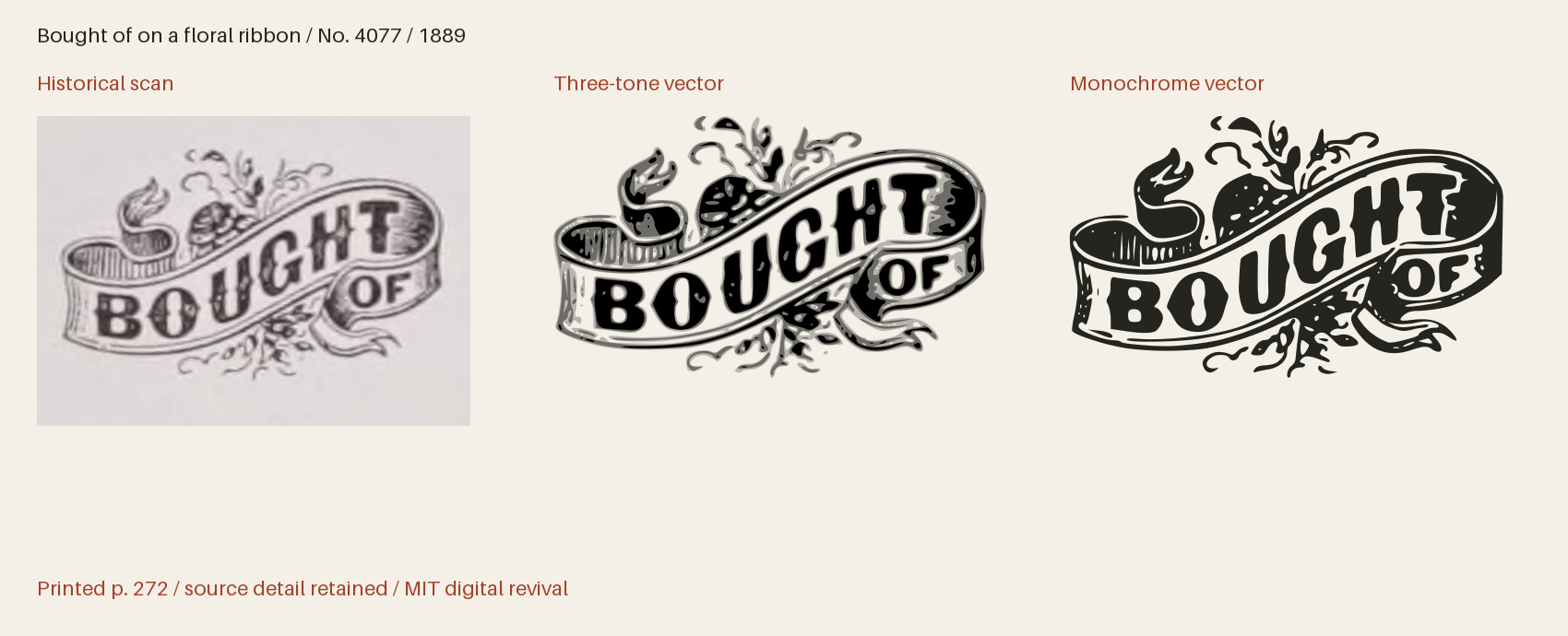 Historical scan beside the three-tone and monochrome vector revivals
