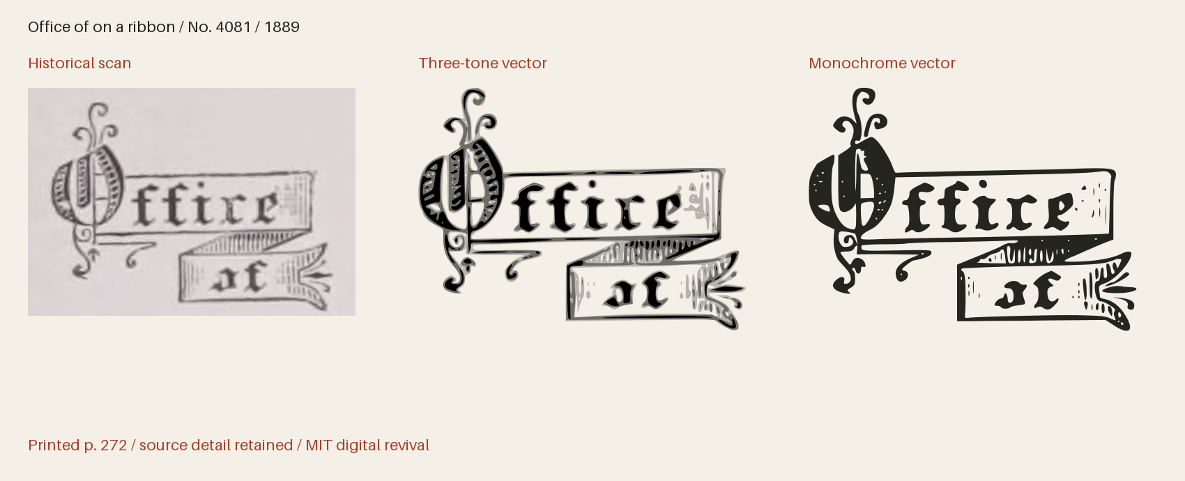 Historical scan beside the three-tone and monochrome vector revivals