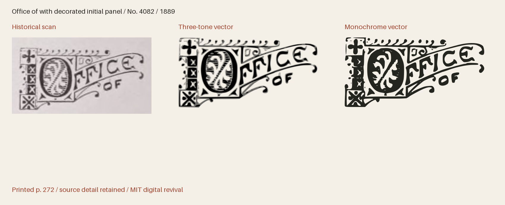Historical scan beside the three-tone and monochrome vector revivals