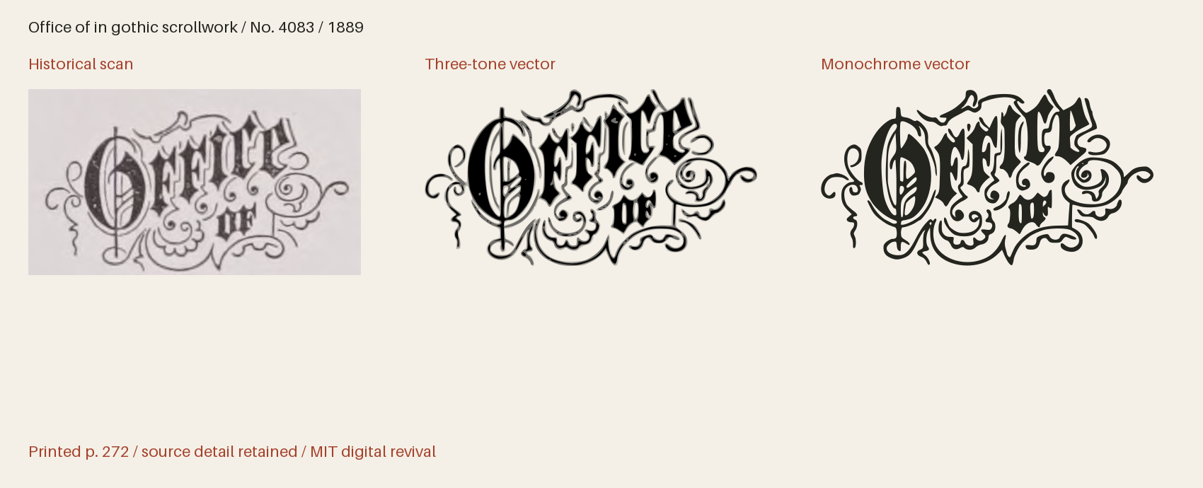 Historical scan beside the three-tone and monochrome vector revivals