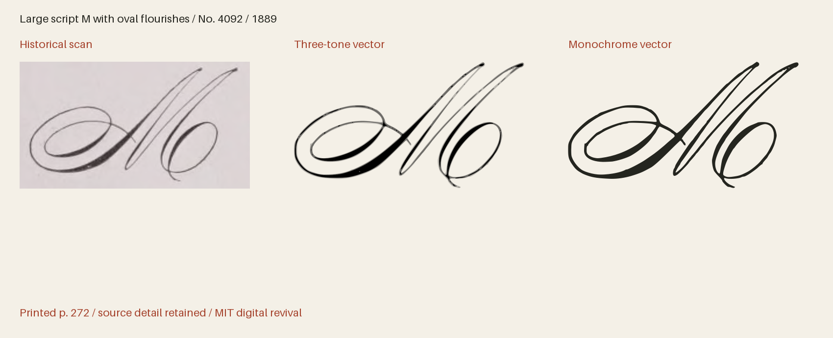 Historical scan beside the three-tone and monochrome vector revivals