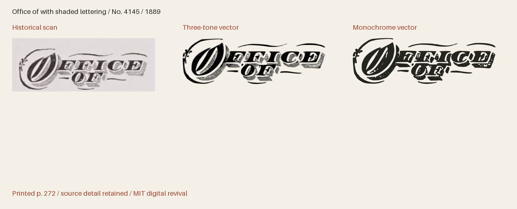 Historical scan beside the three-tone and monochrome vector revivals