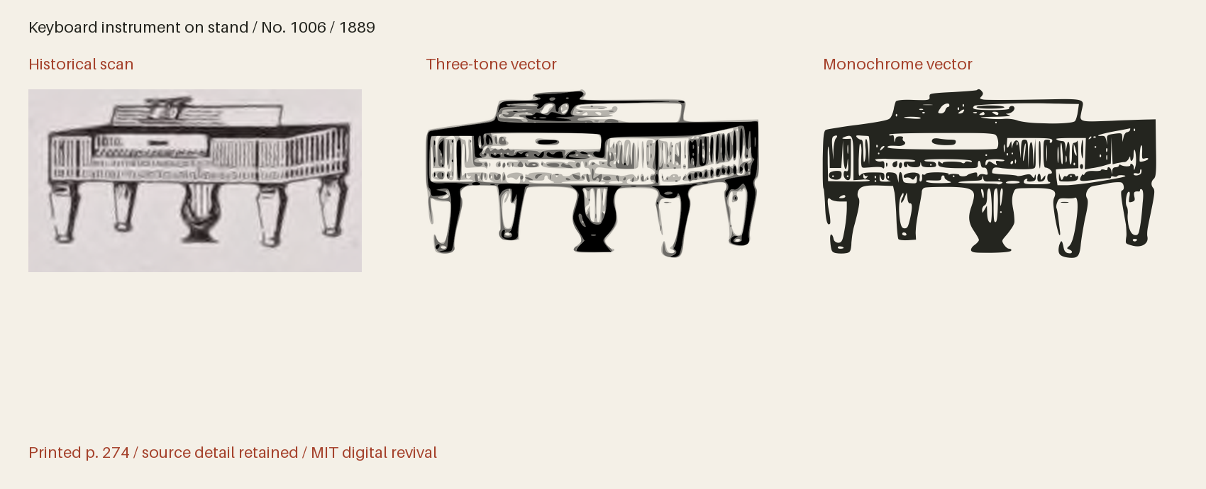 Historical scan beside the three-tone and monochrome vector revivals