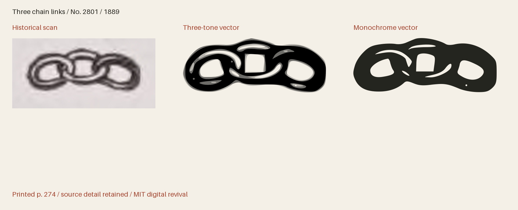 Historical scan beside the three-tone and monochrome vector revivals