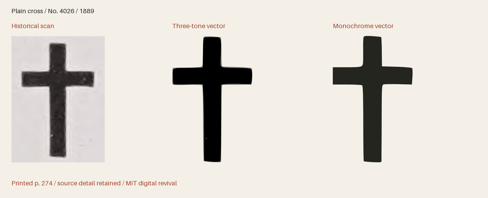 Historical scan beside the three-tone and monochrome vector revivals