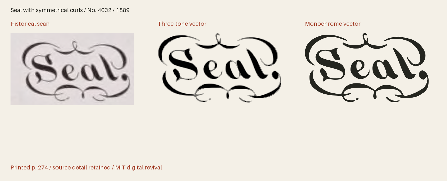 Historical scan beside the three-tone and monochrome vector revivals