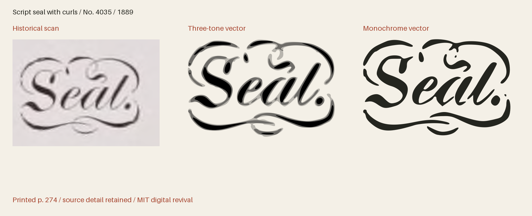 Historical scan beside the three-tone and monochrome vector revivals