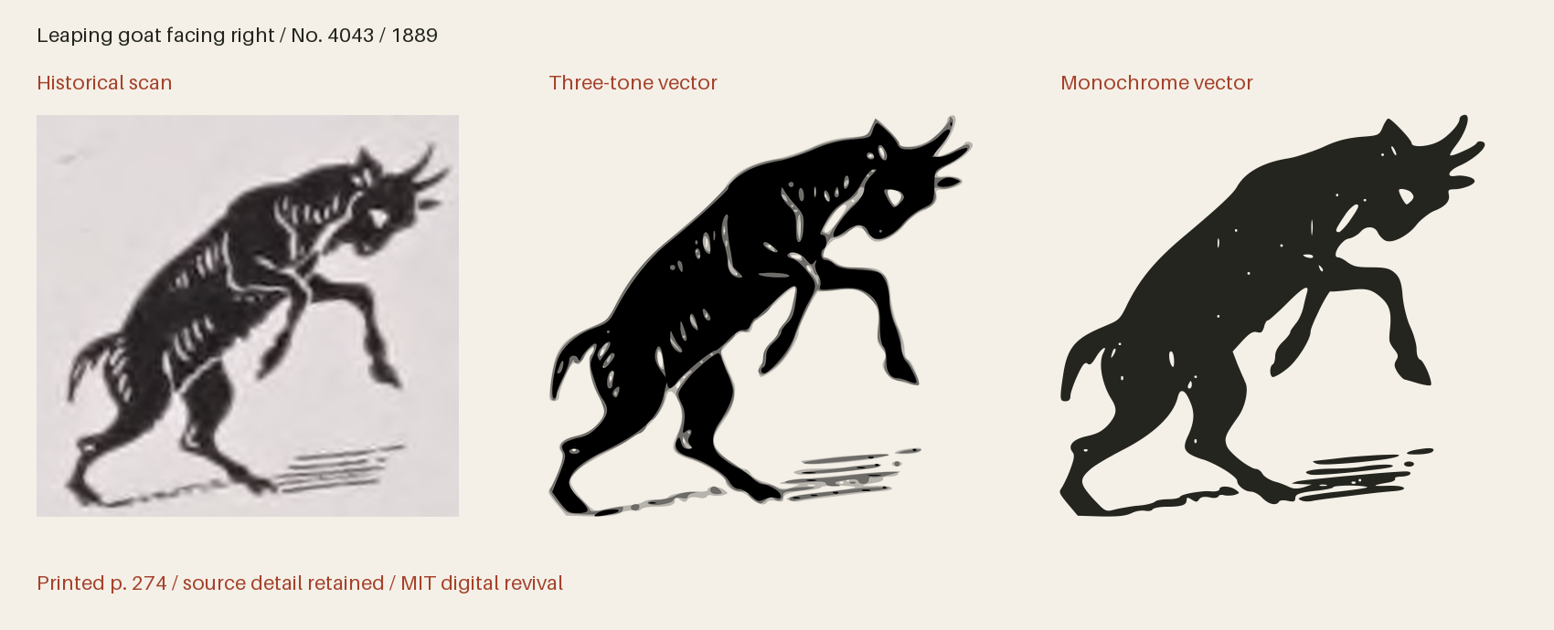 Historical scan beside the three-tone and monochrome vector revivals