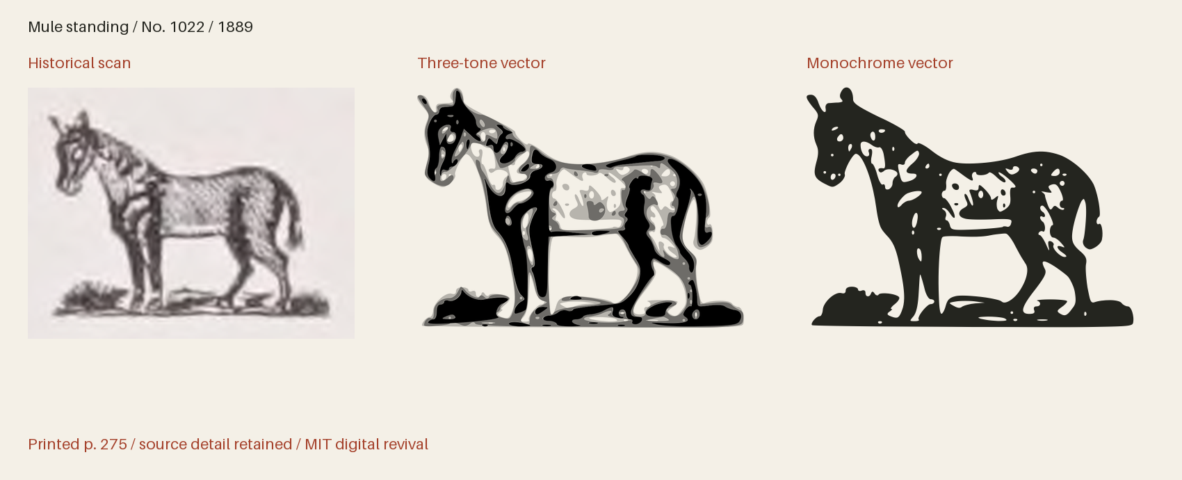 Historical scan beside the three-tone and monochrome vector revivals