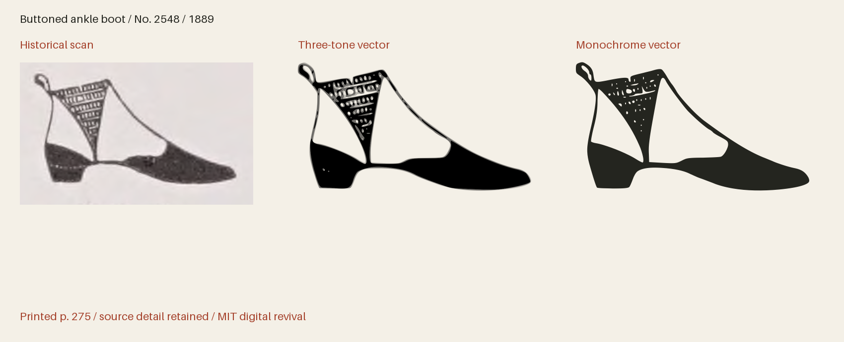 Historical scan beside the three-tone and monochrome vector revivals