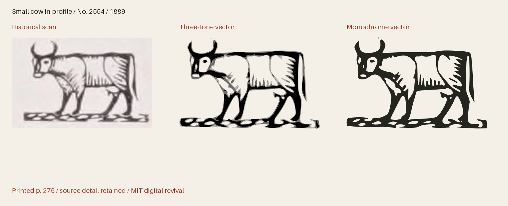 Historical scan beside the three-tone and monochrome vector revivals