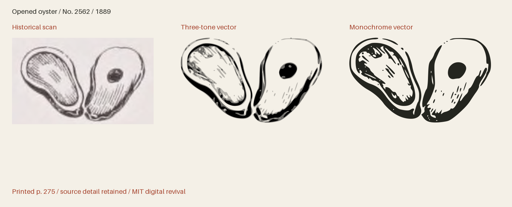 Historical scan beside the three-tone and monochrome vector revivals