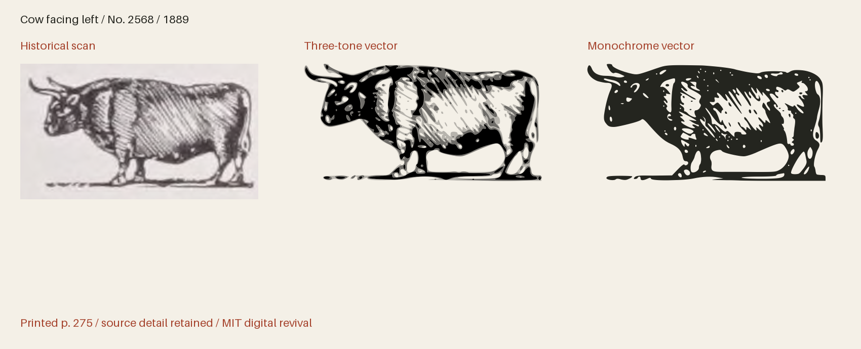 Historical scan beside the three-tone and monochrome vector revivals