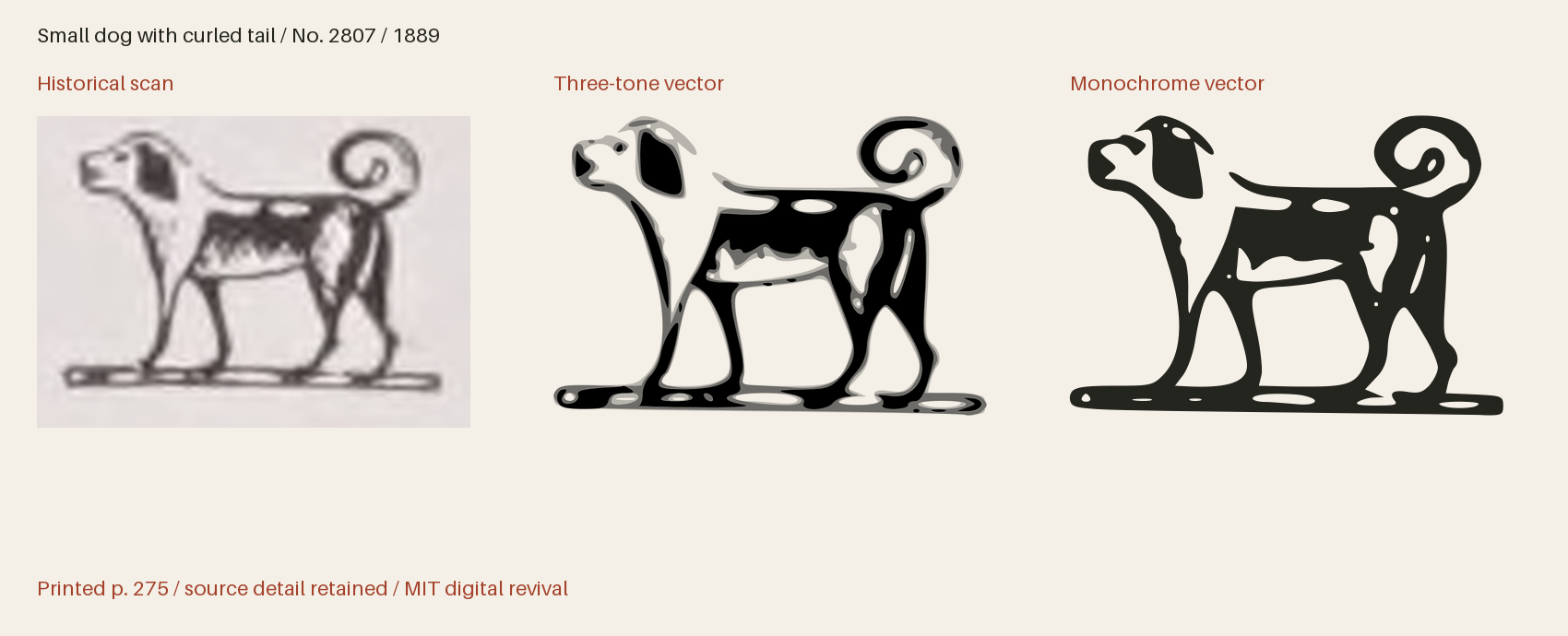 Historical scan beside the three-tone and monochrome vector revivals