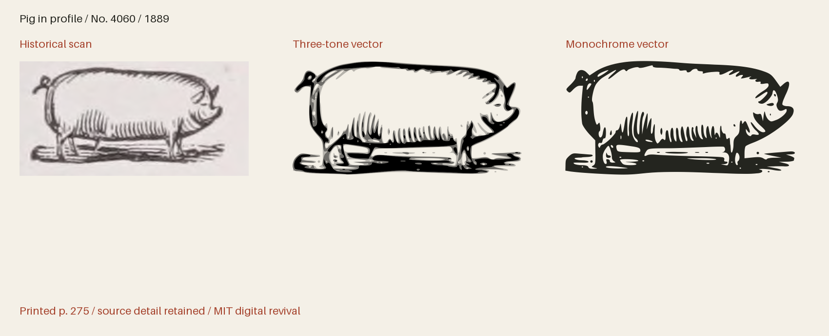 Historical scan beside the three-tone and monochrome vector revivals