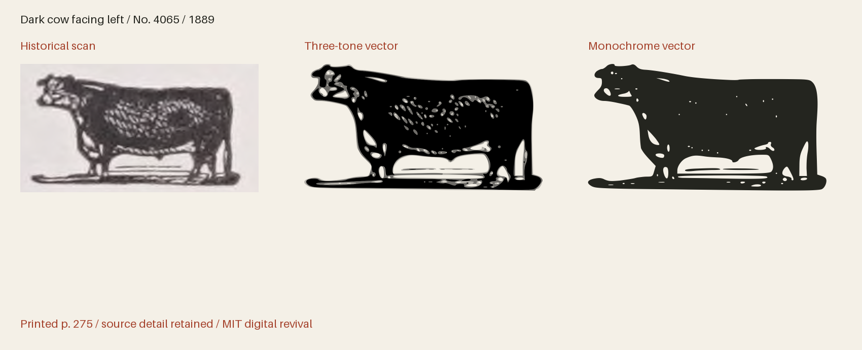 Historical scan beside the three-tone and monochrome vector revivals
