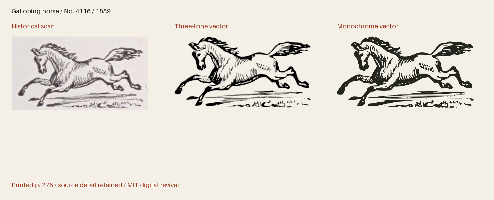 Historical scan beside the three-tone and monochrome vector revivals