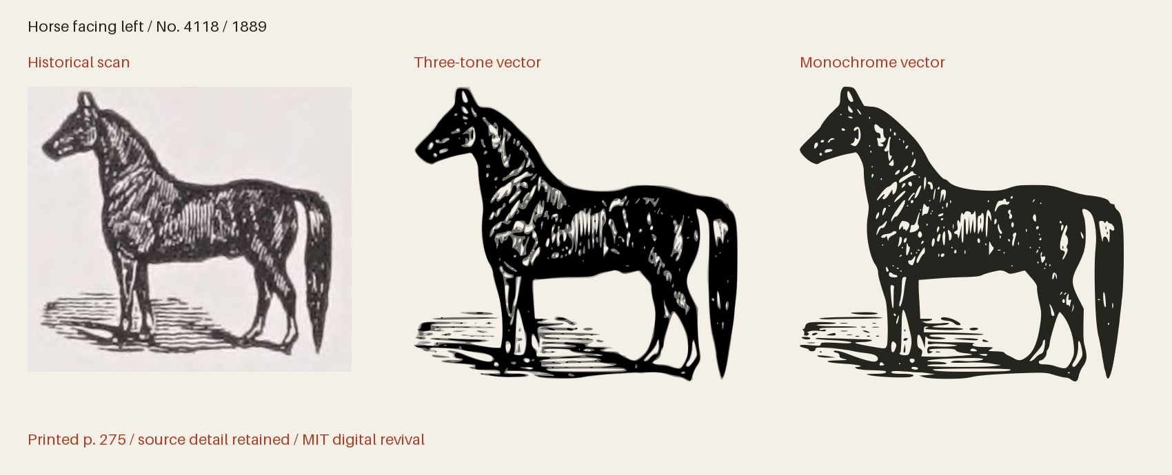 Historical scan beside the three-tone and monochrome vector revivals