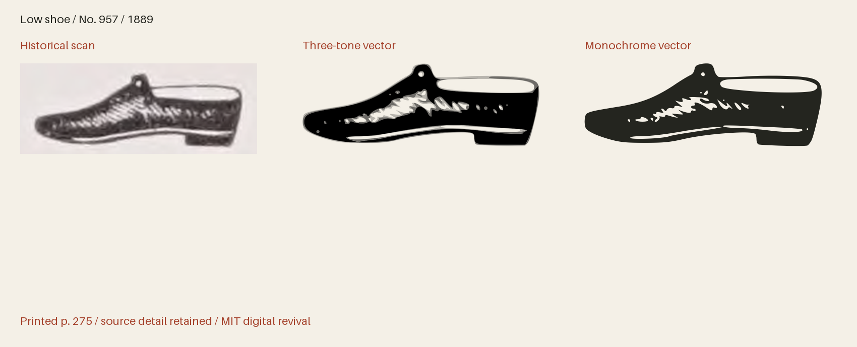 Historical scan beside the three-tone and monochrome vector revivals