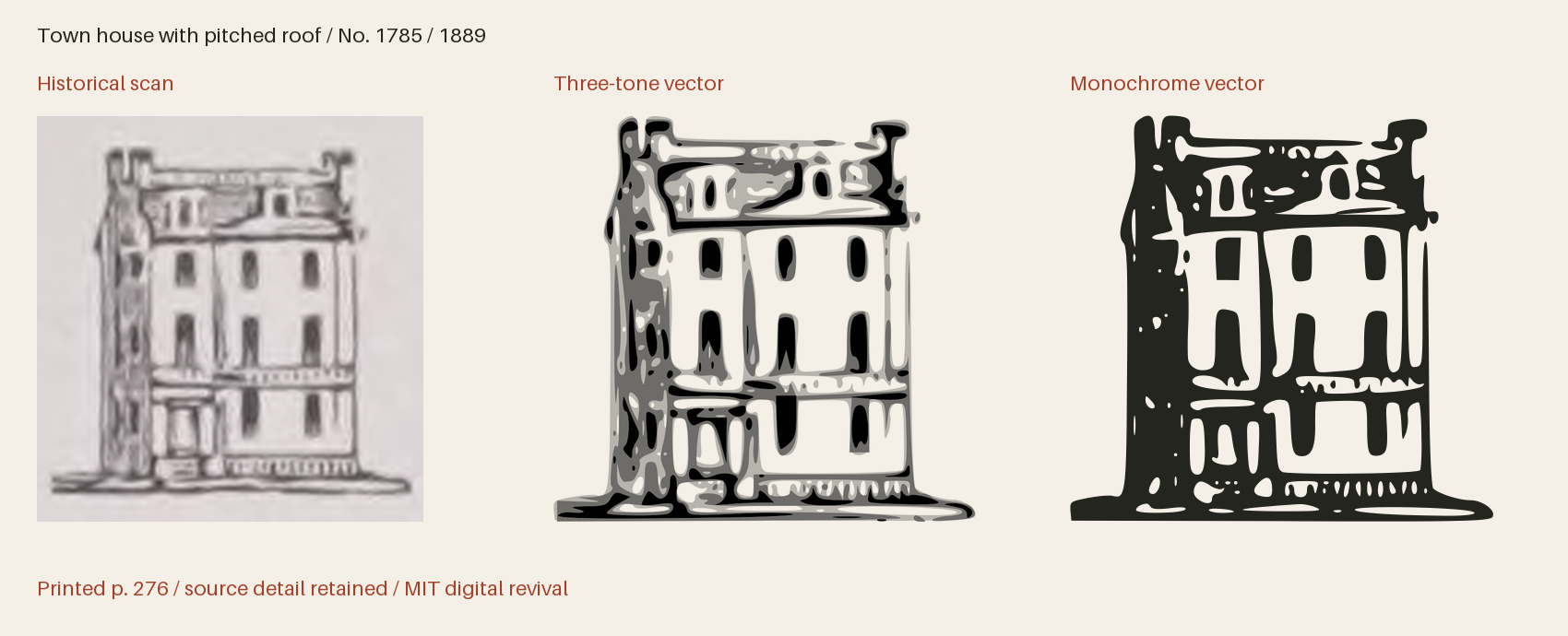 Historical scan beside the three-tone and monochrome vector revivals