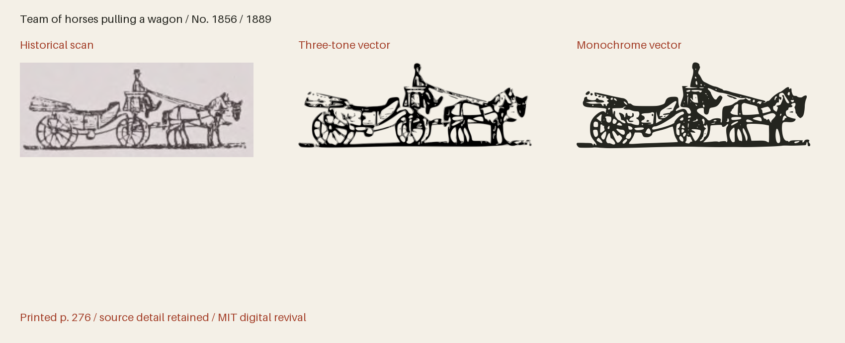 Historical scan beside the three-tone and monochrome vector revivals
