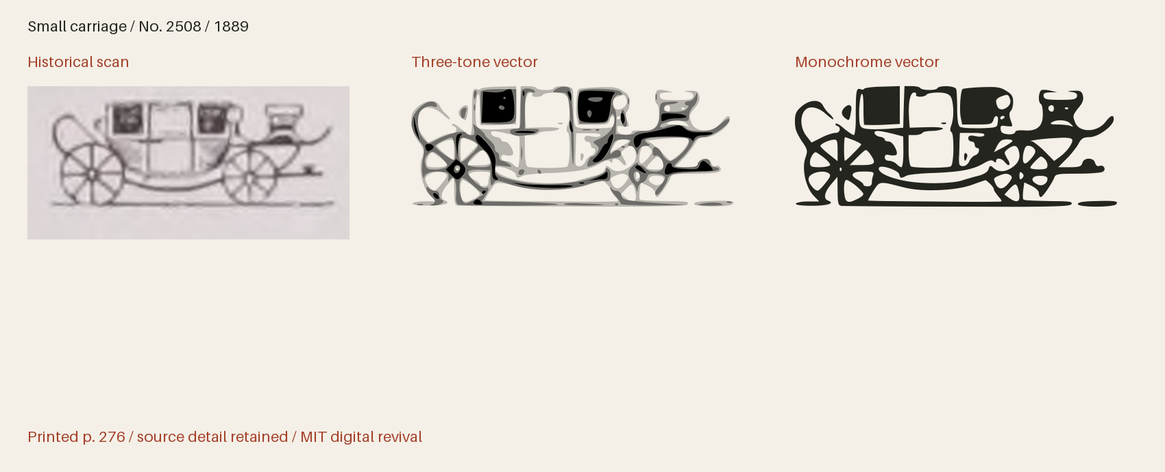 Historical scan beside the three-tone and monochrome vector revivals