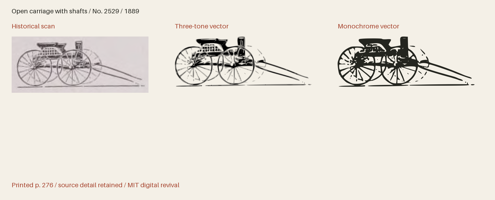 Historical scan beside the three-tone and monochrome vector revivals
