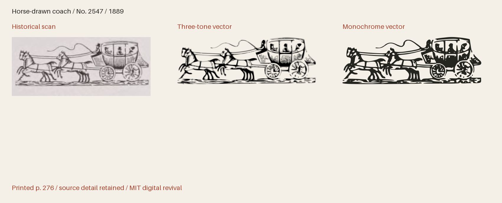 Historical scan beside the three-tone and monochrome vector revivals