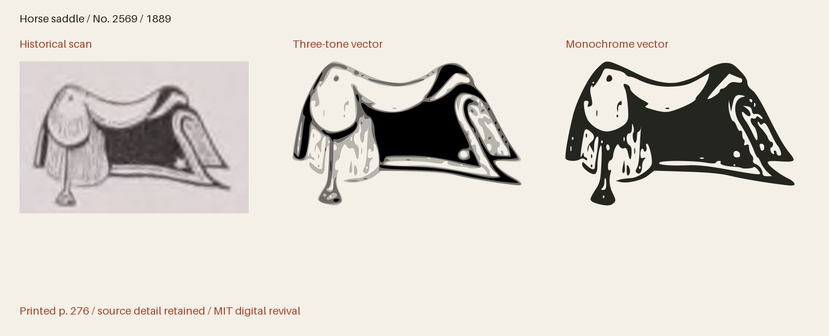 Historical scan beside the three-tone and monochrome vector revivals